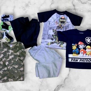 Cute Kids Bundle of Graphic T-Shirts, Pants, Long Johns & Socks. Sizes 7 & 8.